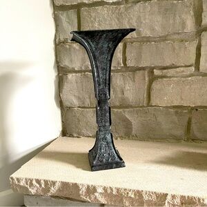 Metal blue black unique Vase Snake, Lizard, and Mask on all 4 sides